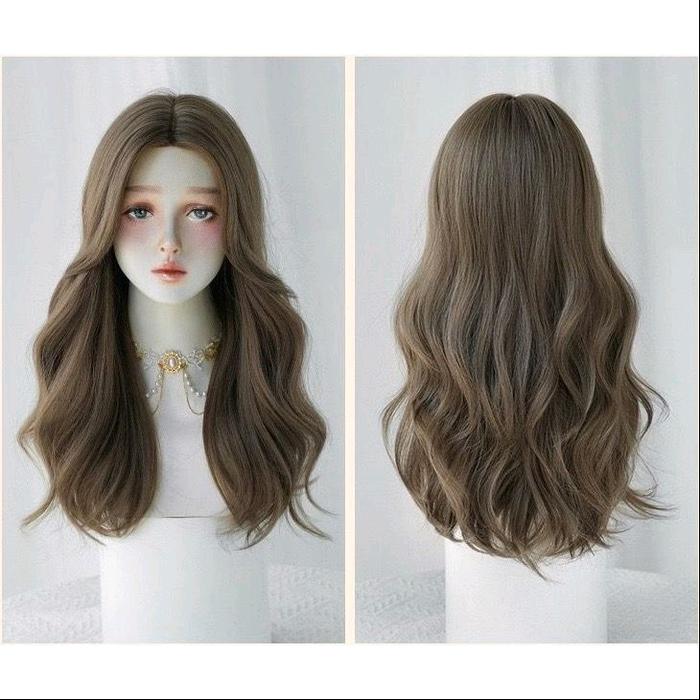 Gambar Wig curly panjang tanpa poni - black dari buyung salon undefined Tokopedia
