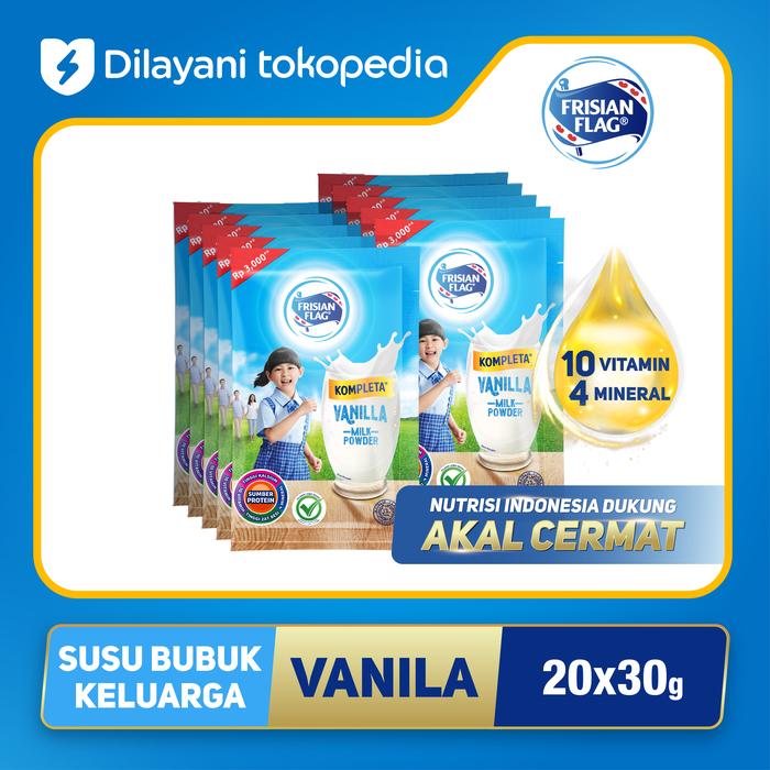 Gambar Frisian Flag Susu Bubuk Kompleta Vanila Sachet 20x30g dari Frisian Flag Official Store undefined Tokopedia