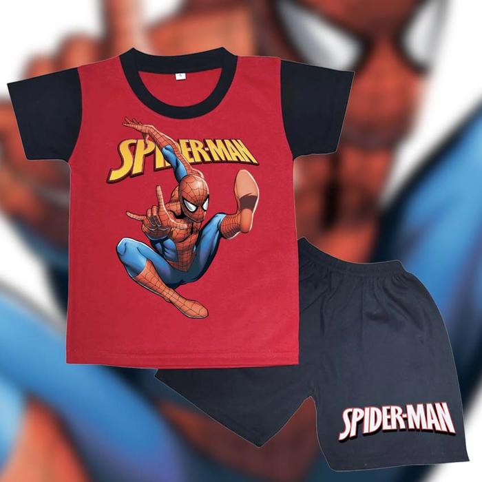 Gambar spiderman pakaian baju kaos setelan anak laki laki cowok murah grosir tanah abang promo viral terbaru unik lucu fyp - 1, S dari BAJU ANAK 678 undefined Tokopedia