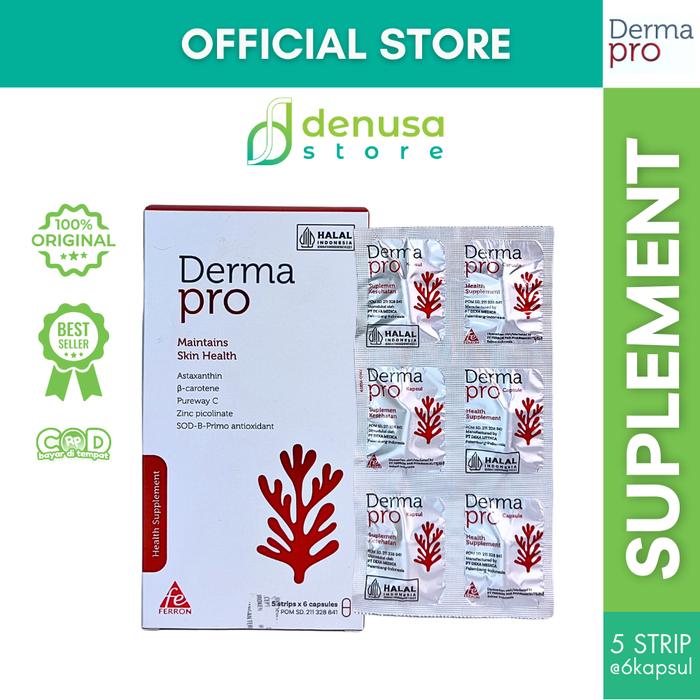 Gambar DermaPro Capsul Box Isi 30 Maintains Skin Health 1 Kotak 5 Strip 6 Kapsul dari DenusaStore undefined Tokopedia