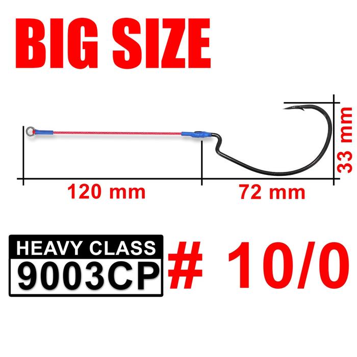 Gambar Wormhook Kevlar Jumbo Untuk Pancing Mata Kail Softlure Soft Lure Silencer Cebong dan Softlure Besar Lainnya Umpan - No 10/0 dari Timor Gear ID undefined Tokopedia