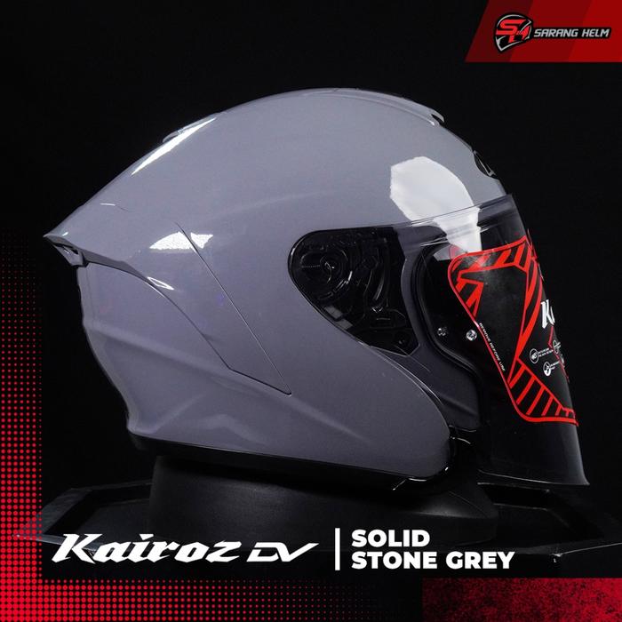 Gambar NJS Kairoz DV Solid - Helm Half Face | DOUBLE VISOR | DV Solid | Kairoz DV | Helm NJS | DV Polos | Helm Polos | NJS ORI | SNI - Stone Grey, S dari saranghelm undefined Tokopedia