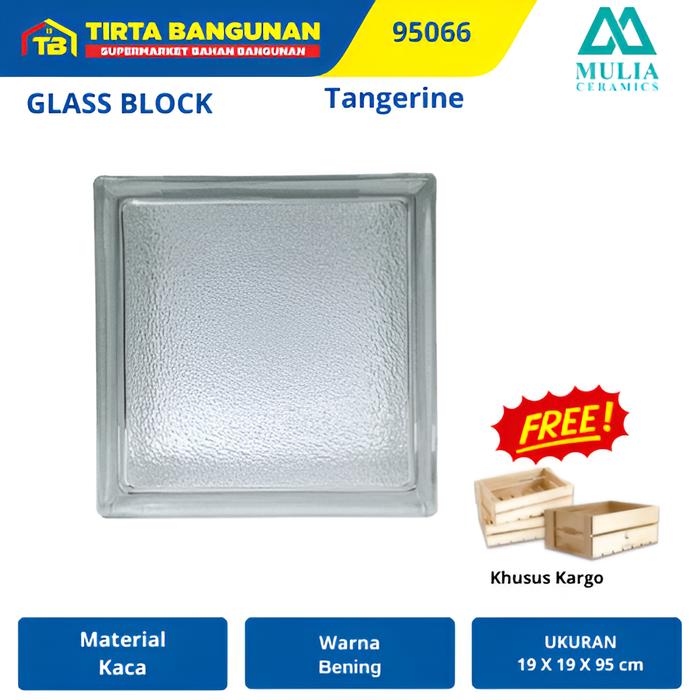 Gambar MULIA 95066 TANGERINE GLASS BLOCK BALOK KACA GLASS BOX 19 X 19 X 9.5 CM KAYU PINTU KAMAR dari Tirta Bangunan undefined Tokopedia