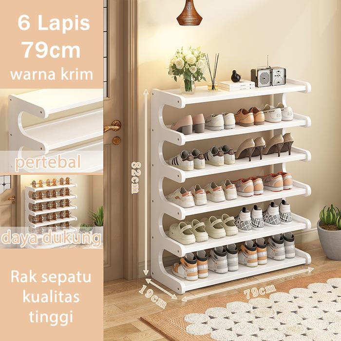 Gambar LOVE Rak Sepatu Multilayer Sederhana Baru! Untuk Rumah Tangga, Depan Pintu, Kost, Asrama - Cocok Belakang Pintu & Lorong Sempit Kecil - 6L-79*19*82cm dari LOVELY HOME1 undefined Tokopedia