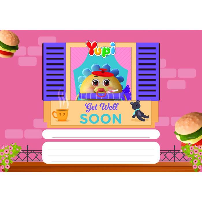 Gambar Yupi Greetings Card - Kartu Ucapan - Get Well Soon dari Yupi Gummy Candies undefined Tokopedia