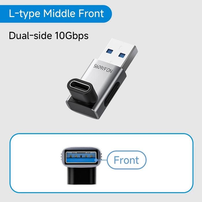 Gambar Hagibis ZJTN14 USB to USB C Adapter USB A Male to Type C Female Connector Right Angle OTG Connector for USB Flash Drive Mouse Keyboard - Middle L Front dari Hagibis Indonesia Kota Administrasi Jakarta Barat Tokopedia