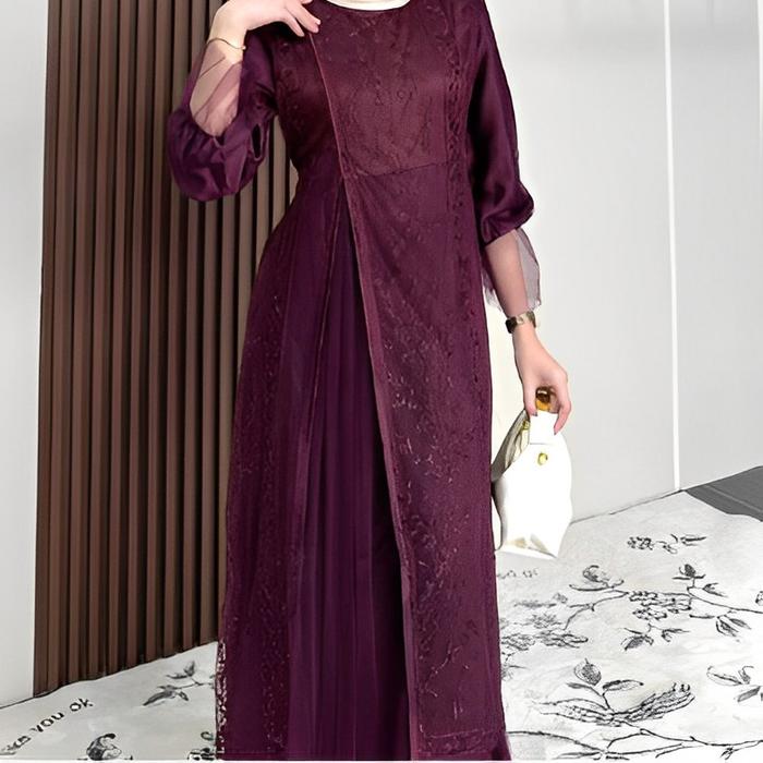 Gambar KINARA DRESS SILK MIX BRUKAT TILLE GAMIS KONDANGAN BRIDESMAID SERAGAMAN M SAMPAI XXL BRUKAT MEWAH BRIDEMAID DRESS SERAGAM CANTIK Karet Motif Muslim Panjang Satin Tile Zipper Pesta Lebaran Velvet hari raya lebaran bridesmaid acara pesta ulang tahun 2025 - BURGUNDY, XXL dari Ch.project undefined Tokopedia