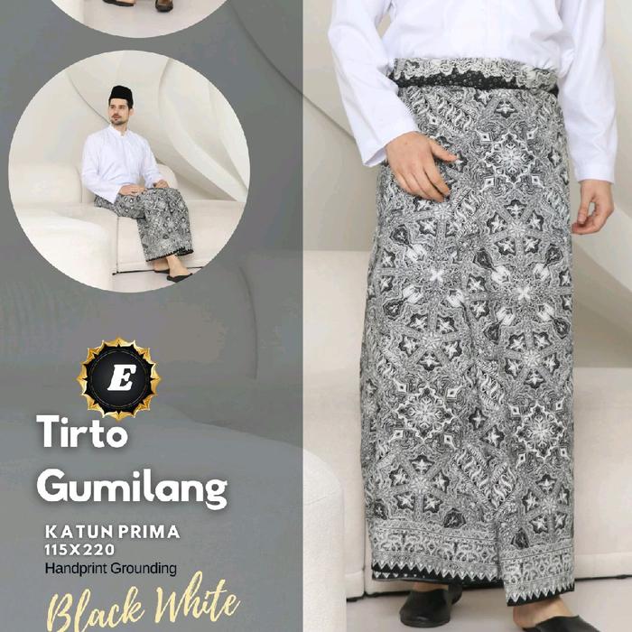 Gambar sarung batik AlHazmi edisi TIRTO GUMILANG TERBARU - Tirto gumilang black white dari Wiwieksshop undefined Tokopedia