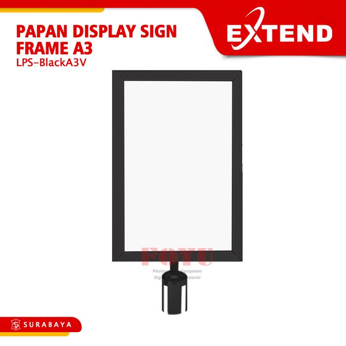 Gambar Extend Papan Display Sign Frame Tanda Board Banner Iklan Poster A4 A3 Untuk Tiang Pembatas Antrian Stainless Steel Coating Black - LPS-BlackA3V dari Foyu Photo undefined Tokopedia