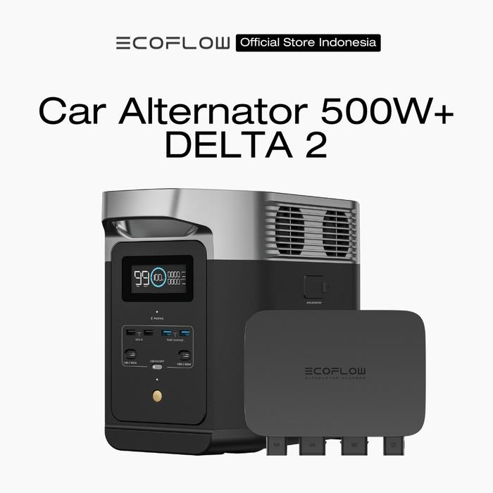 Gambar EcoFlow DELTA 2 1024Wh 1800W Power Station Solar Generator LFP Camping Genset Baterai Pembangkit Listrik Hybrid dan Offgrid Berdaya Besar untuk Rumah Camping Bis RV Van - Delta 2 + 500W Car Alternator Charger dari EcoFlow ID undefined Tokopedia