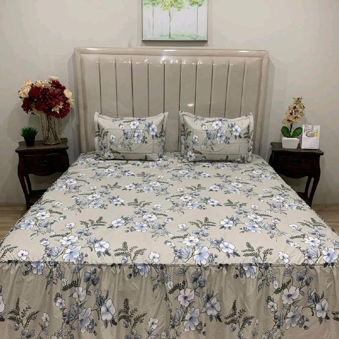 Gambar sprei mikrostar motif bunga abu rempel dari Permasi banda aceh undefined Tokopedia