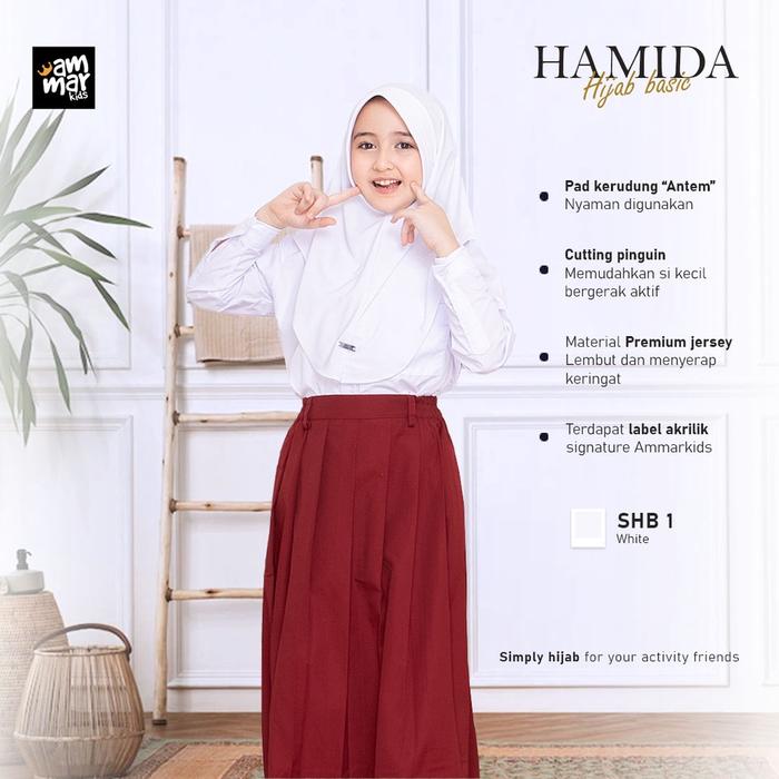 Gambar Hamida Hijab Basic Kerudung Jilbab Anak Sekolah Instan Brand Ammar Kids ORIGINAL Untuk Paud TK SD SMP Warna Putih Merah Hitam Abu Coklat Jilbab Pramuka Kerudung Pramuka Bahan Adem Jersey Premium - Putih, XS (1-3 THN) dari Shopviengyuk by AmmarKids undefined Tokopedia