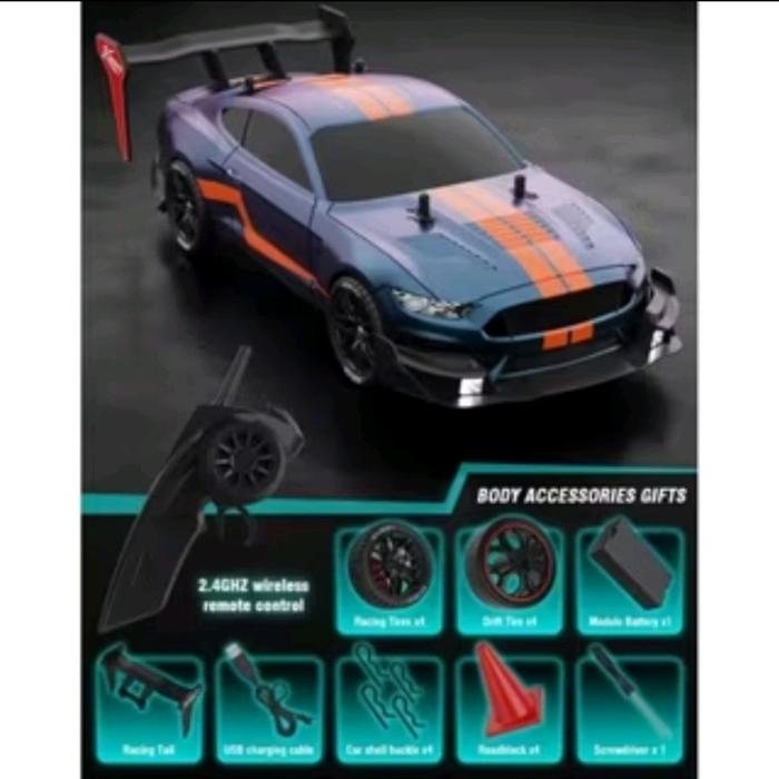 Gambar Mobil RC Drift Racing 4WD Remote 2.4ghz 1:14  RC Super GT Drift Control Toys Kontrol - Mustang Ungu dari Patur27_NEW undefined Tokopedia