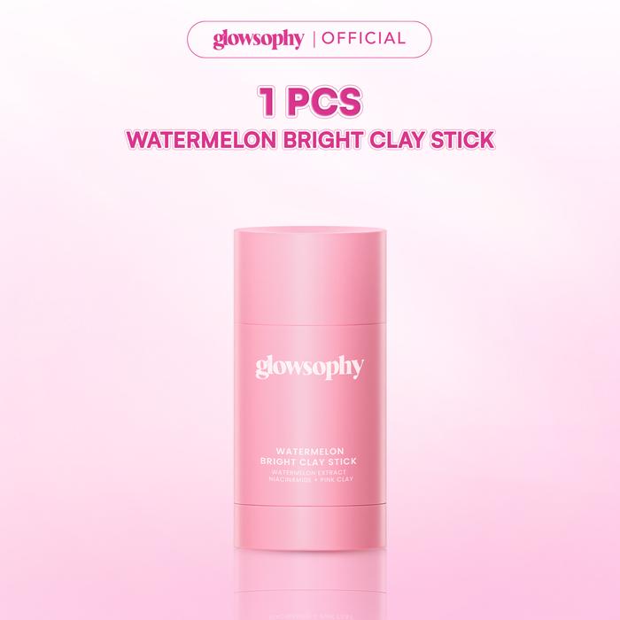 Gambar Glowsophy Watermelon Bright Clay Stick Mask 40g - Masker Wajah Glowing Mencerahkan, Meratakan Warna Kulit & Menyamarkan Noda Hitam Natural Eksfoliasi untuk Mengangkat Sel Kulit Mati StickWajah Face Cleansing Brightening Masker Eksfoliasi Wajah Niacinamide - 1 Pcs Watermelon Clay Stick dari Glowsophy undefined Tokopedia