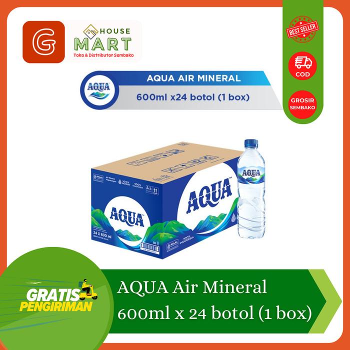 Gambar AQUA BOTOL 600 ML 1 DUS (24 BOTOL) / Air Minum Dalam Kemasan (AMDK) Kardus dari G House Mart undefined Tokopedia
