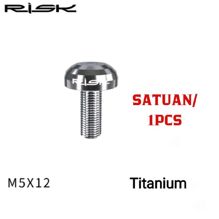 Gambar RISK Titanium Alloy Sekrup Bottle Cage M5 Baut Tempat Botol Sepeda - Silver, M5 x 12 dari Kaligung Cycling Store undefined Tokopedia