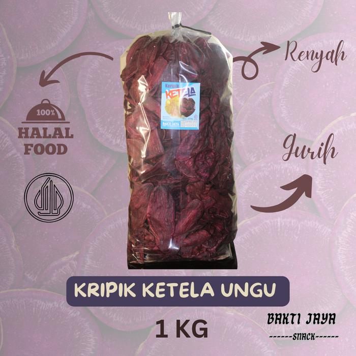 Gambar KRIPIK TELA UNGU BAKTI JAYA SNACK  BERAT 1 KG TERBUAT DARI UBI UNGU ASLI dari Bakti Jaya Snack_NEW undefined Tokopedia
