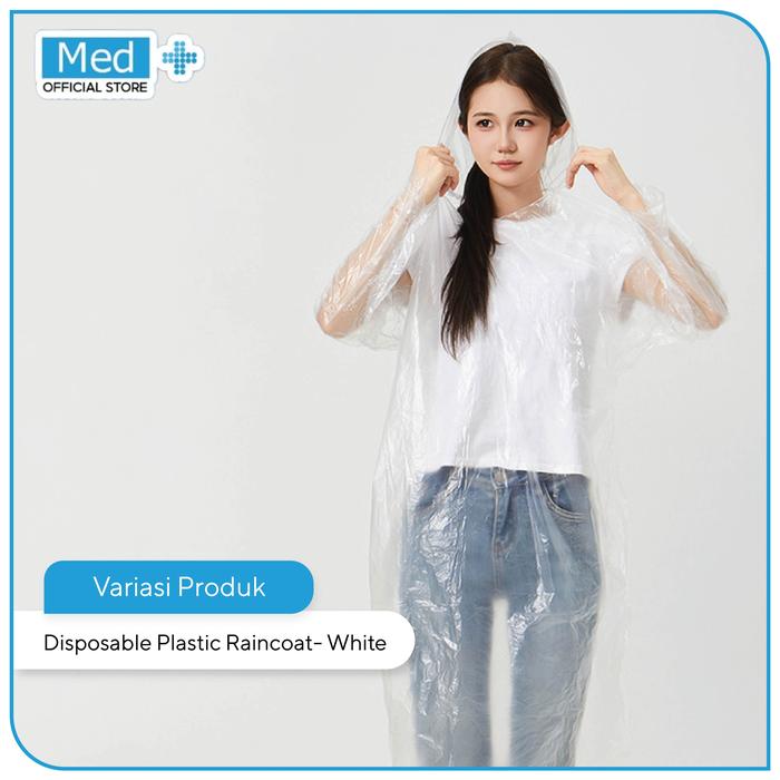 Gambar Med+ Jas Hujan Plastik PE Dewasa Premium Disposable Mantel Ujan Jumbo  Ponco Plastik Ringan Transparan Lightweight Raincoat - Putih transparan dari Medplus undefined Tokopedia