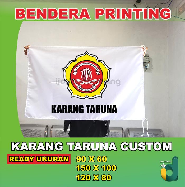 Gambar BENDERA ORGANISASI KARANG TARUNA FULL PRINTING BISA CUSTOM NAMA DAN UKURAN PROSES CEPAT - 90x60 dari IJO DAUN PRINTING undefined Tokopedia