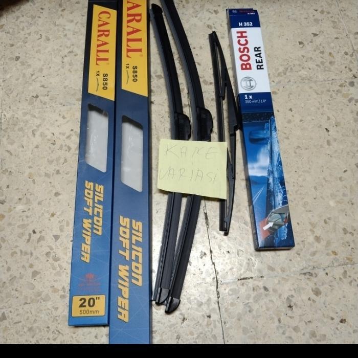 Gambar PAKET WIPER DEPAN BELAKANG  HARRIER 1998-2003 FRAMELESS KARET SILICON - Depan Belakang dari camaraa shop undefined Tokopedia