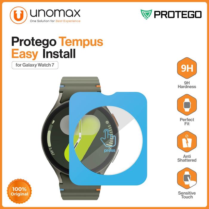 Gambar Tempered Glass Compatible For Samsung Galaxy Watch 7 (40mm / 44mm) Protego Tempus Glass Screen Protector - Easy Install, Samsung Galaxy Watch 7 (40mm) dari unomax undefined Tokopedia