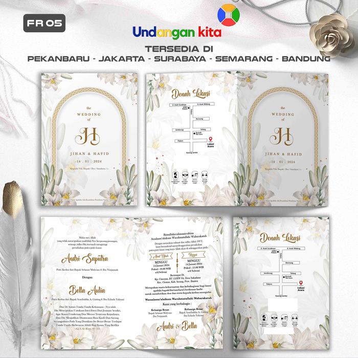 Gambar (100Pcs) Undangan Pernikahan Jasmine - FR 05 dari Undangan Kita undefined Tokopedia