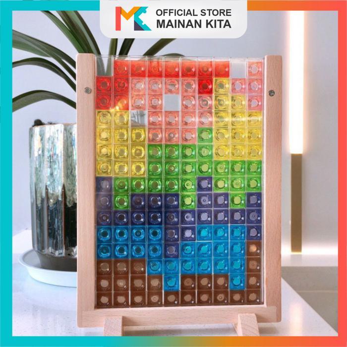 Gambar PREMIUM MK115 Mainan Edukasi Anak 4-6 Tahun Creative 3D Tetris Board Game | Wooden Tetris Building Block Puzzle 3D Toys pazz el dari Toko Wakarava Aisya undefined Tokopedia