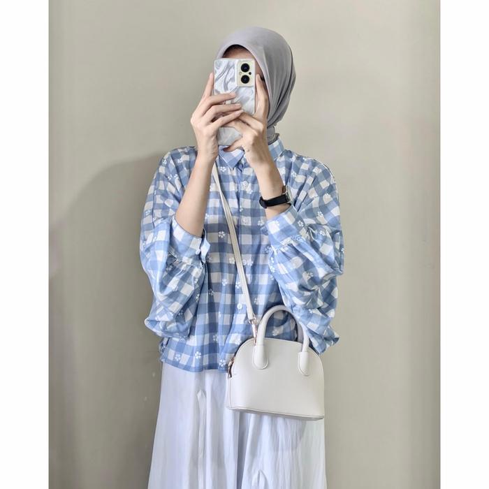 Gambar Sora Blouse Batwing Atasan Wanita Rayon Premium By Kamalin - SORA BLUE dari KAMALIN ID undefined Tokopedia