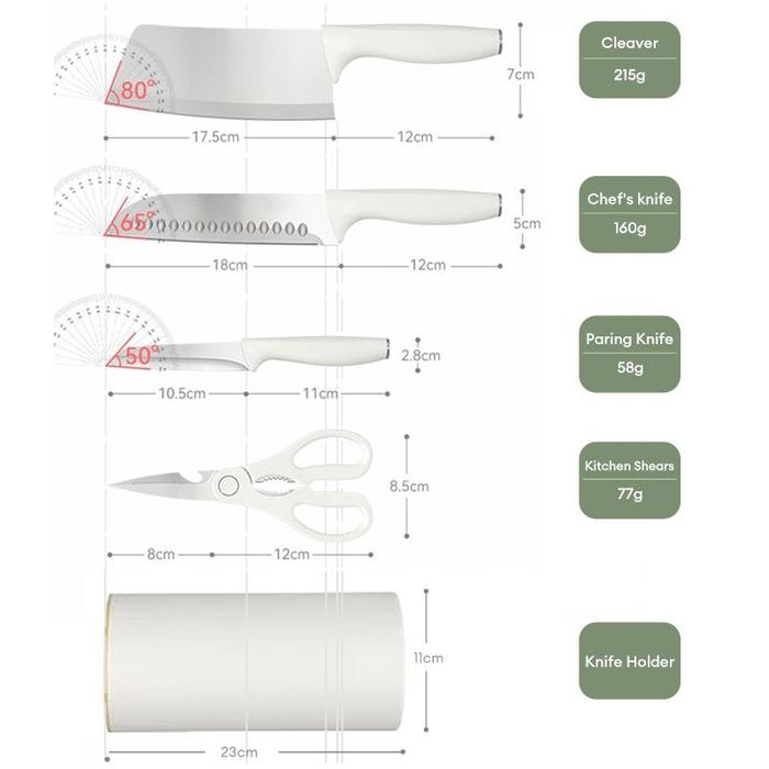 Gambar SUS 304 PISAU DAPUR PREMIUM 5PCS PISAU SET Pisau Dapur Rumah Tangga Stainless Steel Mata Pisau Tajam - Putih 5PCS dari RICAR458 undefined Tokopedia