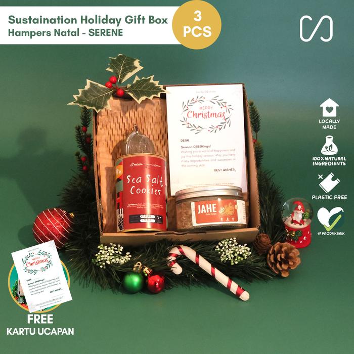 Gambar Sustaination Holiday Gift Box Hampers Natal | Hadiah Gift Set Cookies, Madu & Teh - Serene dari Sustaination undefined Tokopedia