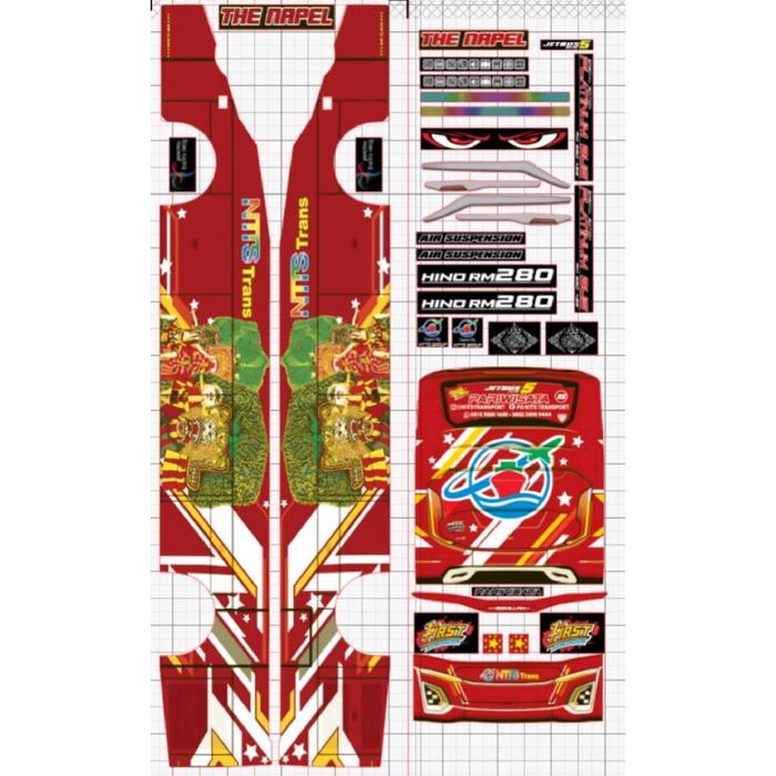 Gambar stiker miniatur bis  The Napel Po Ntts Trans A3 Full body - A3/Full Body Cutting dari Nakhla_NEW undefined 2 Tokopedia