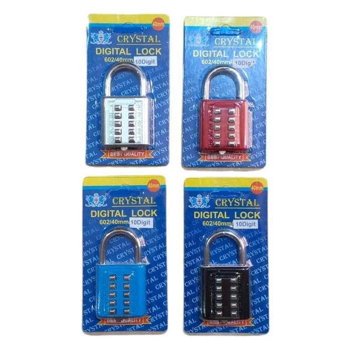 Gambar Gembok Digital 40mm 10 Digit Warna CRYSTAL Gembok Kombinasi 10 Angka - Merah dari Falah Teknik_NEW undefined Tokopedia