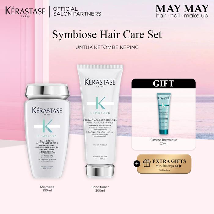 Gambar Kerastase Bain Creme + Fondant Symbiose - Shampo 250ml + Kondisioner 200ml Rambut Ketombe (Kering) dari MAY MAY SALON ID undefined Tokopedia