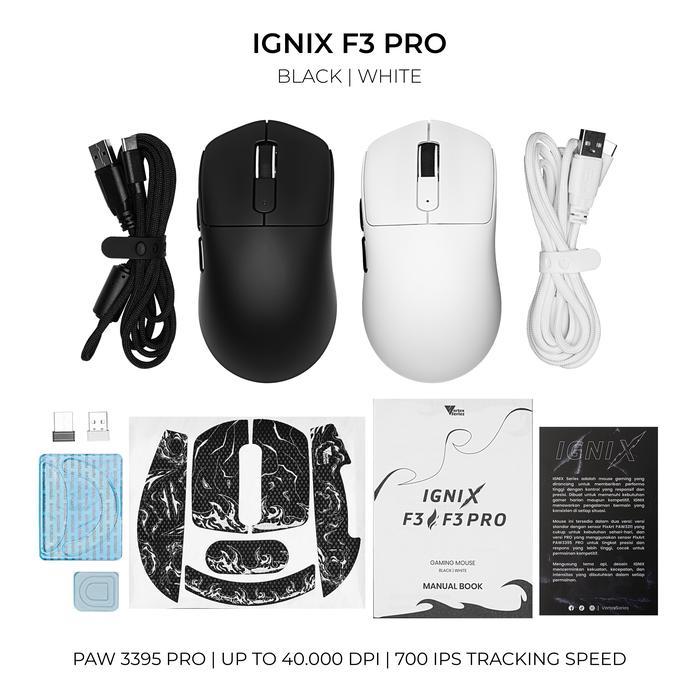 Vortex Series / VortexSeries IGNIX F3 / F3 Pro Series Ultra-Lightweight WIreless Gaming Mouse PAW3311 PAW3395