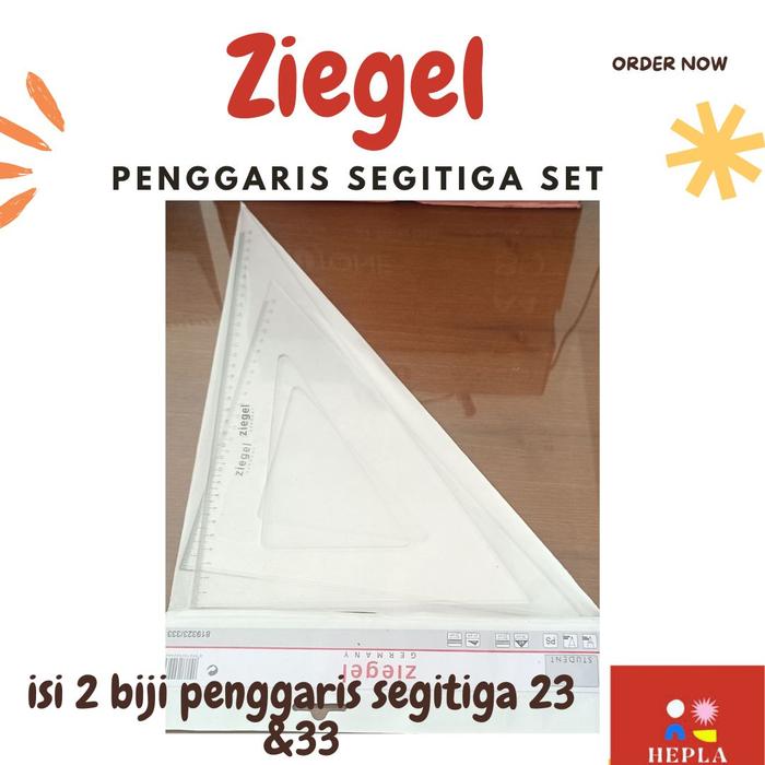 Gambar Penggaris Segitiga  Ziegel Triangle set besar  22/33cm no:12 (penggaris teknik sipil dan arsitektur) dari Happiness Lalaya undefined Tokopedia
