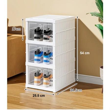 Gambar NAPOLLY Rak Sepatu / Snack Minimarket Tingkat Lipat Multifungsi + Tutup Dan Lubang Anti Bau - FM - Rack 13 (3 SUSUN) dari Formiana undefined Tokopedia