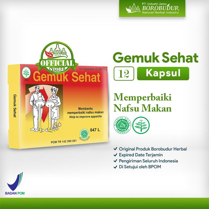 Gambar Borobudur Herbal - Penambah nafsu makan dan menjaga sistem kesehatan  - Ekstrak Temulawak Daun Pepaya Cabe Jawa - Kemasan Pil/Kapsul - BPOM & HALAL - 12 KAPSUL dari PT INDUSTRI JAMU BOROBUDUR undefined Tokopedia