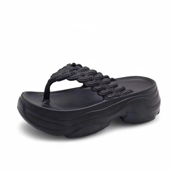 Gambar Sandal Wanita Sandal Jepit Polos Bahan Karet Dewasa Wanita Sandal Ringan Karet EVA - Hitam, 37-38 dari AKI48 undefined Tokopedia