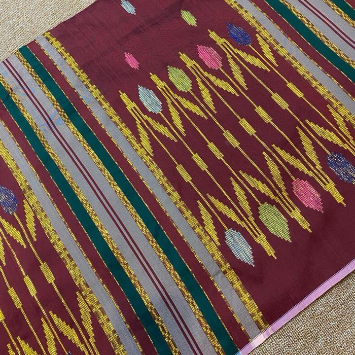 Gambar Bisa cod Premium kain tenun sutra lipa sabbe bugis sengkang makassar sutra termurah terjangkau warna merah maroon emas gold - Dijahit dari Elegant Sabbe undefined Tokopedia