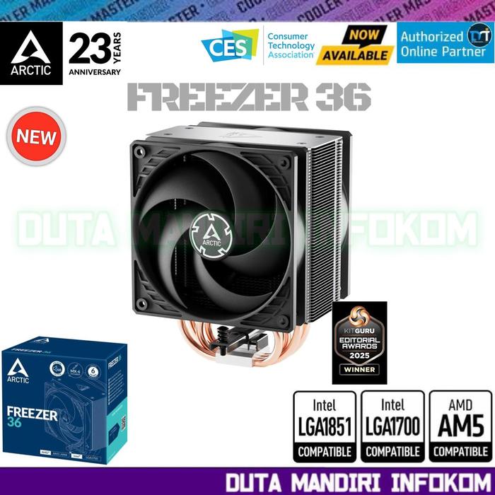 Gambar ARCTIC Freezer 36 I A-RGB - Dual Fan High Performance Single Tower Air CPU Cooler for Intel & AMD - Freezer 36 BASIC  dari Duta Mandiri Infokom Kota Administrasi Jakarta Pusat Tokopedia