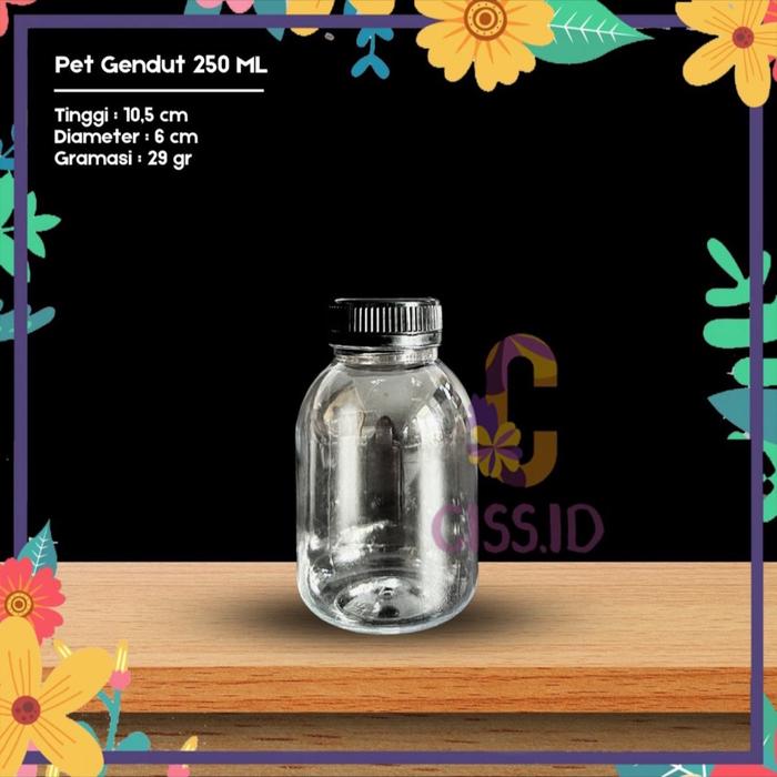 Gambar Botol Gendut 250ml 100pcs Tutup Hitam dari CISS.ID.JKT undefined Tokopedia