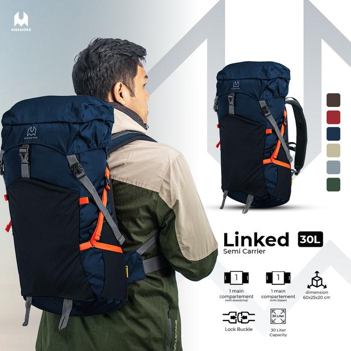 Gambar Tas Gunung Hiking Outdoor Hikemore Linked 30L - Navy dari Hikemore undefined Tokopedia