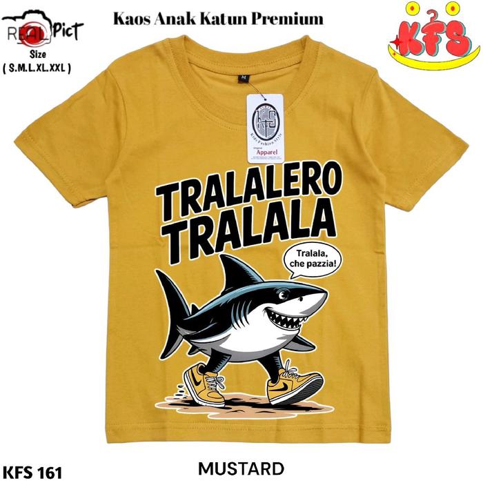 Gambar KFS 161  Kaos Anomali Anak Karakter Tralalero Ttalala Ikan Hiu Sepatu Usia 1-10 Tahun Fashion Katun Santai Harian - Mustards, S 1-2 thn dari Hikmah Grosir Kaos undefined Tokopedia