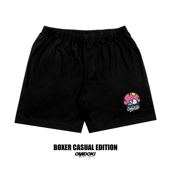 Gambar Omidoki Boxer Cotton Combed 24s Hitam Celana Pendek Unisex Tanpa Saku & Tali Kolor Katun - BOXER FERRO dari Omidoki_NEW undefined Tokopedia