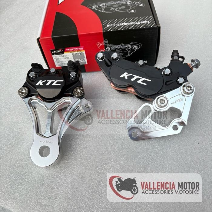 Gambar KALIPER KTC RACING ORIGINAL DEPAN BELAKANG NINJA 150 R SS PLUS BREKET DISC BRAKE 4p 300MM & 2p PISTON PNP NINJA150 Motorcycle - BLACK DEPAN-BLKANG+BREKET, NINJA R/SS dari Vallenciamotor undefined Tokopedia