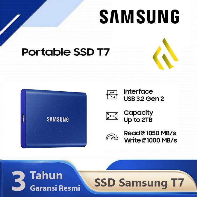 Gambar SSD Samsung T7 500GB Portable - SSD Eksternal USB 3.2 - Indigo Blue dari Trinity Official Store undefined Tokopedia