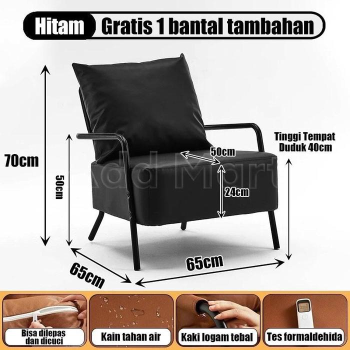 Gambar TETE_3 Sofa 2 Seater Sofa Bed Kulit Imitasi Minimalis Modern untuk Ruang Tamu Kecil Kamar Tidur Apartemen - Desain Elegan Bahan Berkualitas Kuat dan Nyaman Mudah Dibersihkan Warna Netral Tahan Lama Furniture 【Diskon harga terendah】 - Hitam-65*65*70cm dari TETE Furniture Store undefined Tokopedia