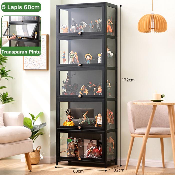 Gambar LOVE Lemari Pajangan Rak Pajangan Rak buku 5 susun Lemari Display Lemari Hias Mainan Bambu Minimalis Ruang Tamu Display CabinetTransparent Glass Acrylic Home Storage Cabinet rak  galon lemari  hiasan  ruang  tamu rak  buku etalase  kosmetik Furniture - A: 5L 60*32*172CM dari LOVELY HOME1 undefined Tokopedia