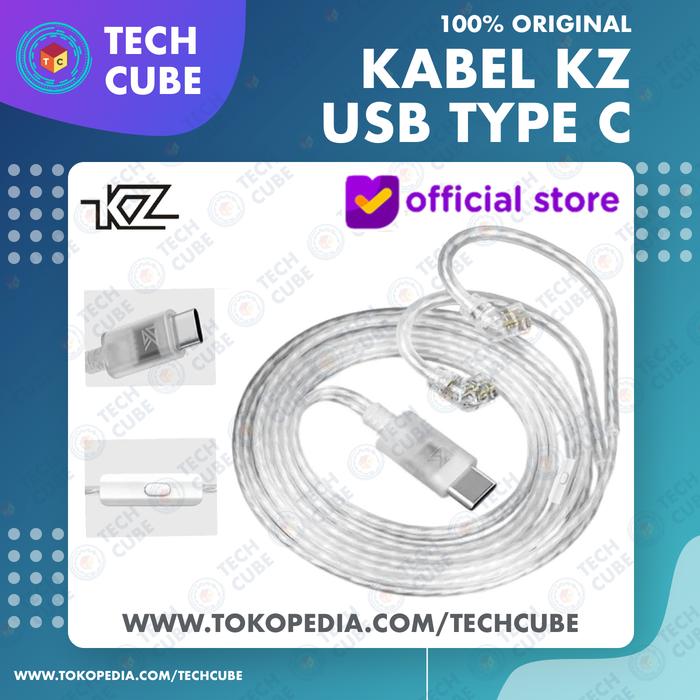 Gambar Kabel KZ Cable Kabel Earphone IEM USB Type C Oxygen Free Copper Silver Plated Upgrade Cable Built-In DAC - PIN C USB TYPE C dari Tech Cube Store undefined Tokopedia