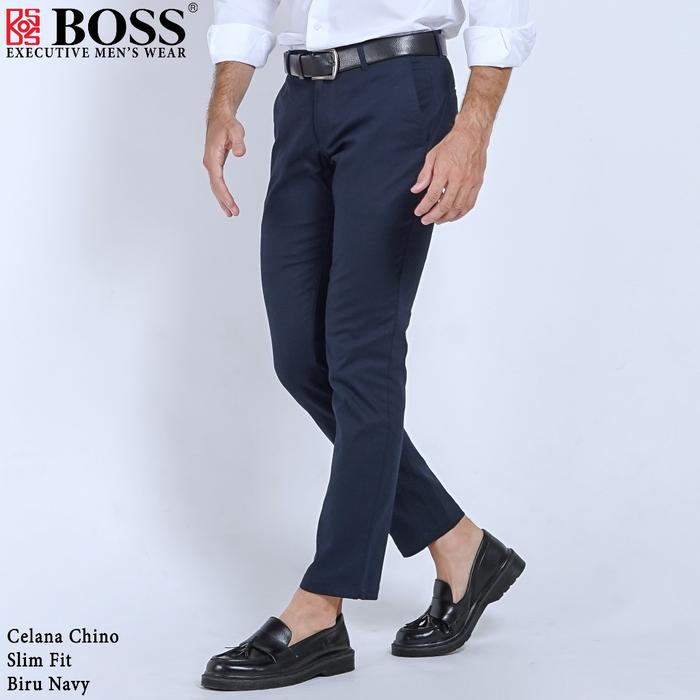 Gambar BOSS Celana Panjang Chino Pria Slim Fit Biru Navy - 31 dari Kemeja BOSS Store undefined Tokopedia